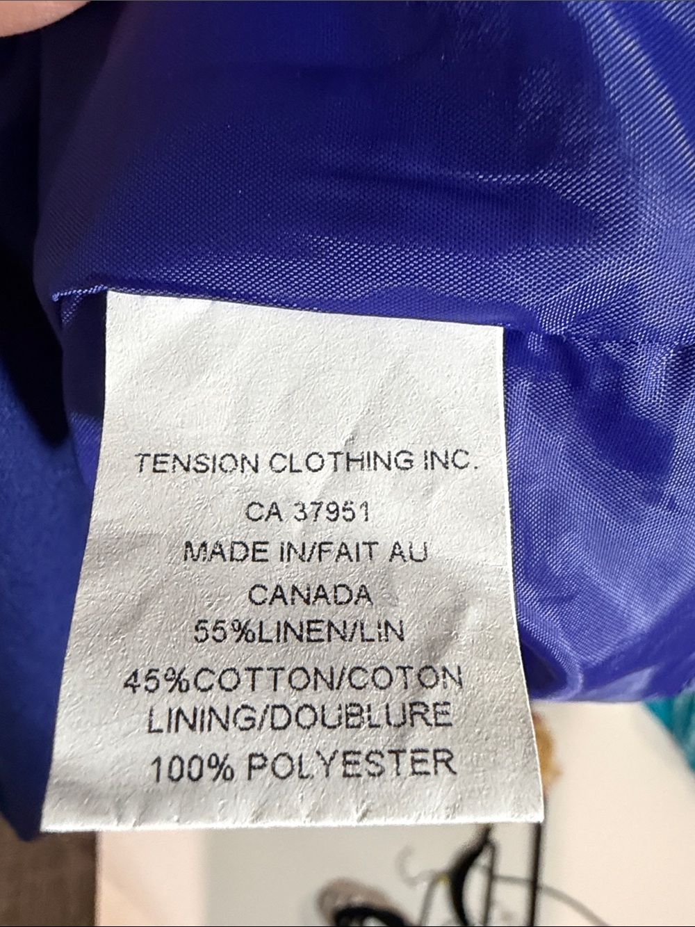 Sleeveless Mini Dress in Cobalt Blue Cotton Linen Blend - Picture 3 of 6